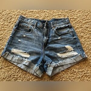 Aeropostale Distressed Denim Mom Shorts